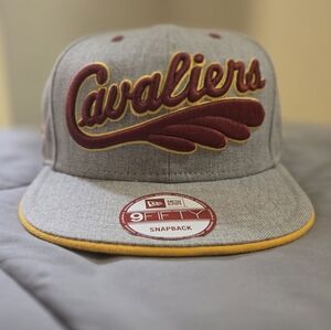 New Era Cavaliers Retro Gray and Maroon Snapback Cap With 1975 Logo